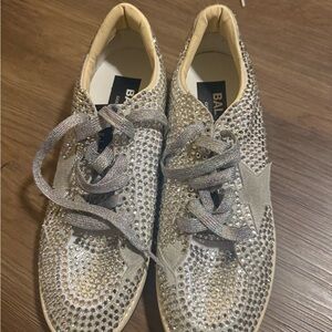 Golden Goose Silver Glitter Sneakers